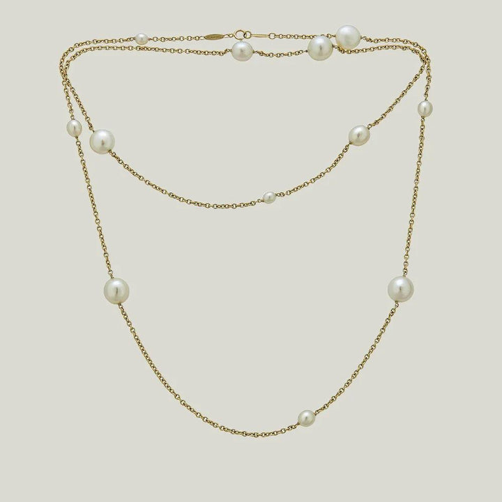 Elsa Peretti Tiffany & Co. Gold Pearl Chain