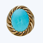 French Cabochon Turquoise Cocktail Ring