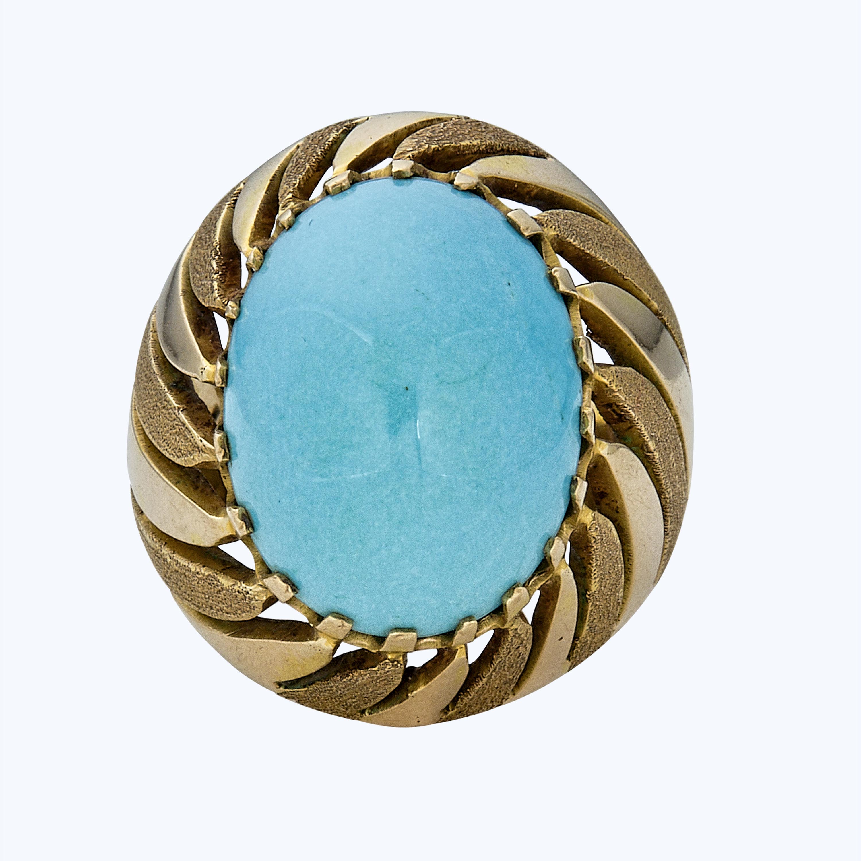 French Cabochon Turquoise Cocktail Ring
