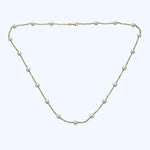 14K gold pearl station necklace