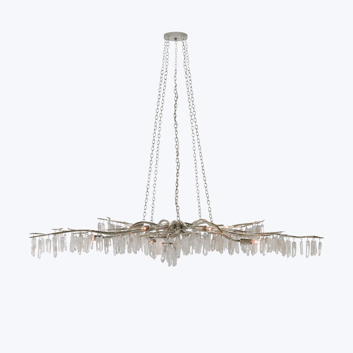 Forest Light Crystal Chandelier Silver