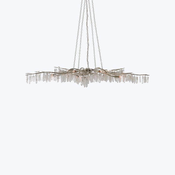 Forest Light Crystal Chandelier Silver