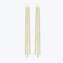 Elegant gold earrings adorned with sparkling diamond-like stones.