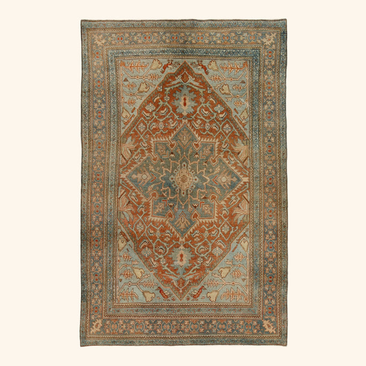 Blue Vintage Traditional Bidjav Wool Rug - 4'6" x 7'3"