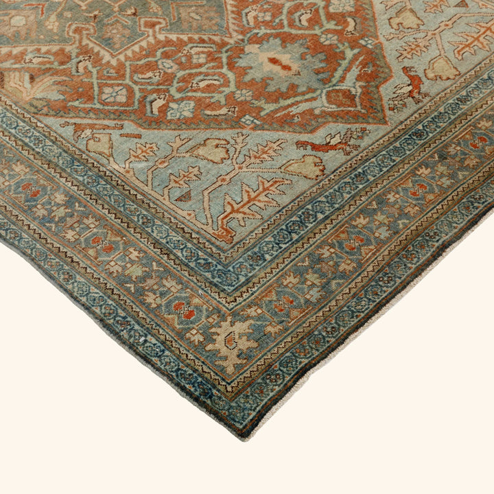 Blue Vintage Traditional Bidjav Wool Rug - 4'6" x 7'3"