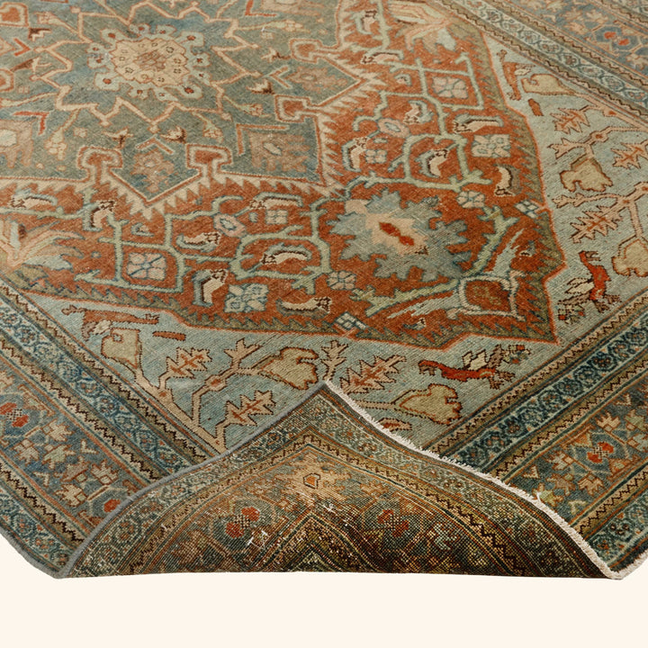 Blue Vintage Traditional Bidjav Wool Rug - 4'6" x 7'3"
