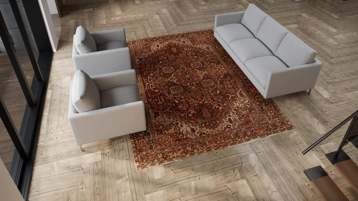 Red Heriz Vintage Rug - 8'1" x 11'
