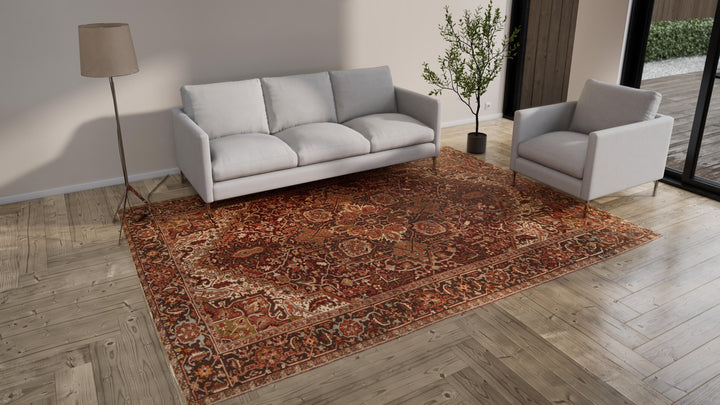 Red Heriz Vintage Rug - 8'1" x 11'