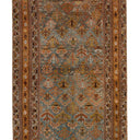 Light Blue & Orange Vintage Traditional Ghabhgaie Wool Rug - 3'4" x 11'1"