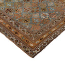 Light Blue & Orange Vintage Traditional Ghabhgaie Wool Rug - 3'4" x 11'1"