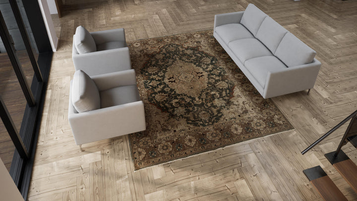 Blue Tabriz Vintage Rug - 8'2" x 11'