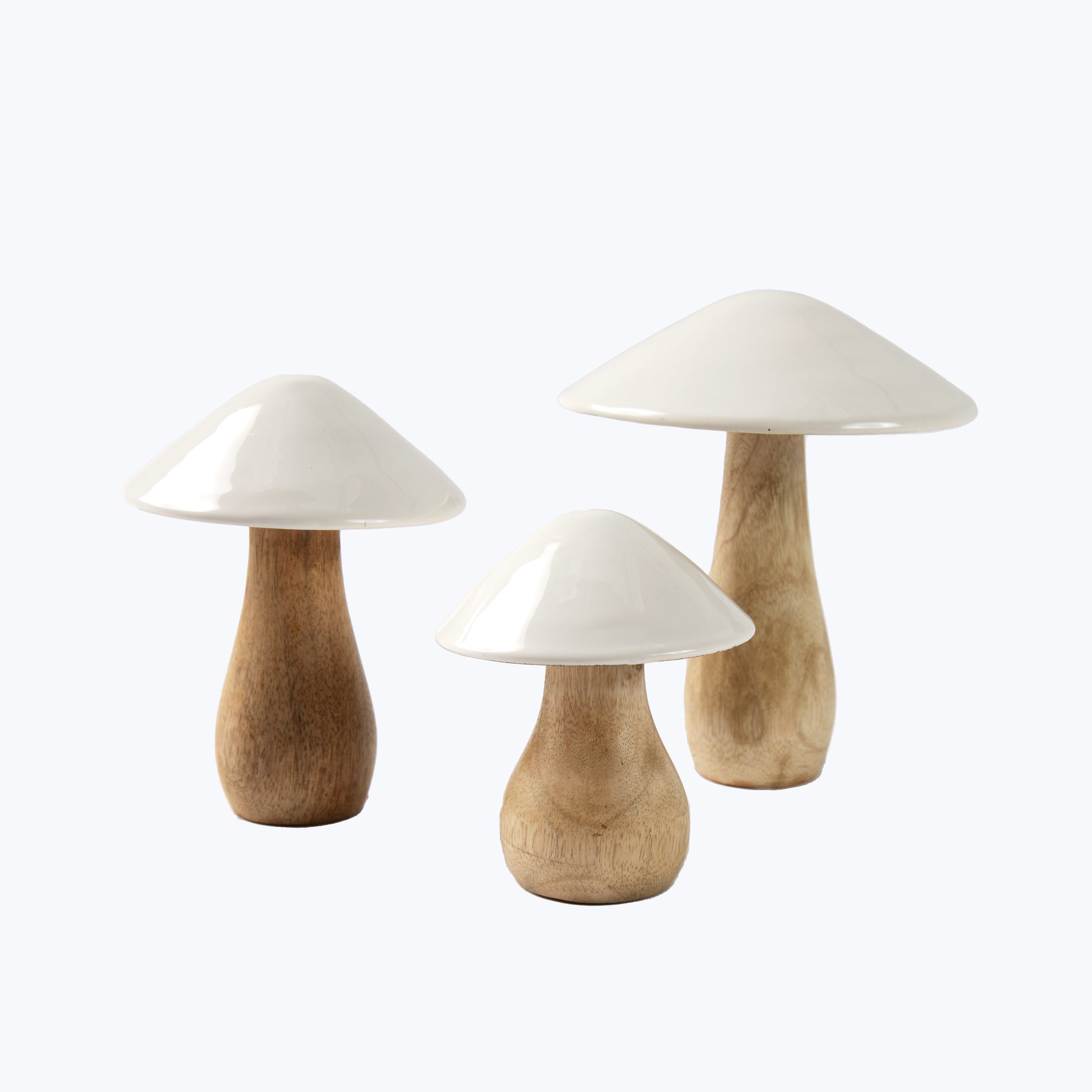 Mango Wood & Enamel Mushroom