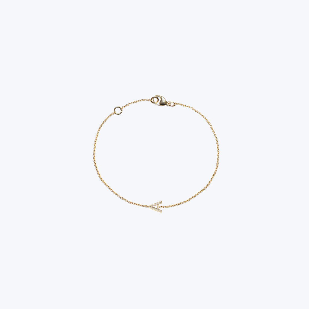 Love Letter Pavé Initial Bracelet A