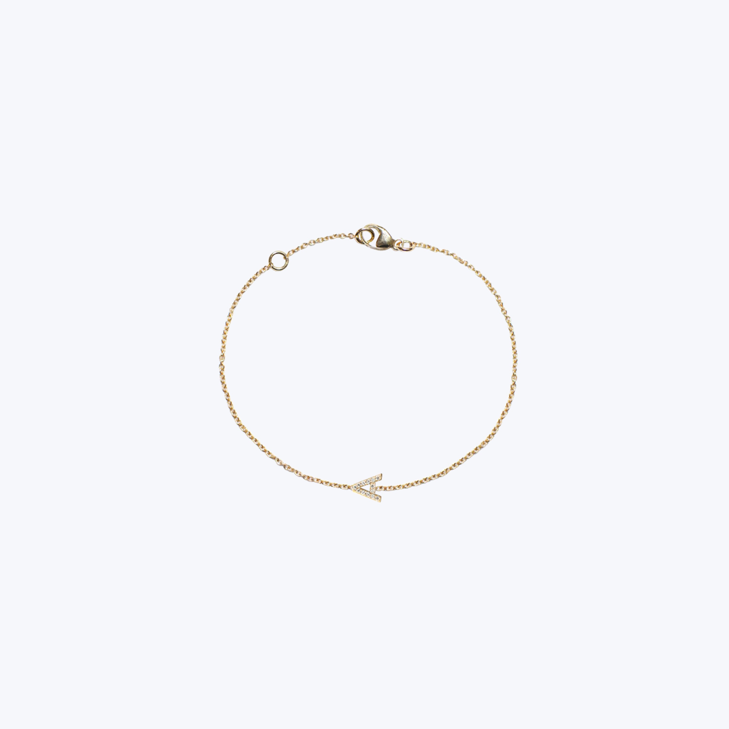 Love Letter Pavé Initial Bracelet A