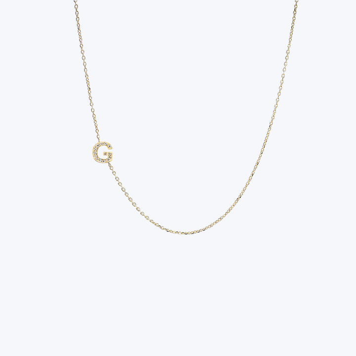 Love Letter Pavé Initial Necklace G