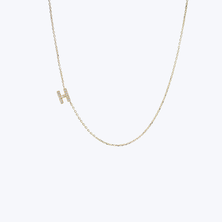 Love Letter Pavé Initial Necklace H