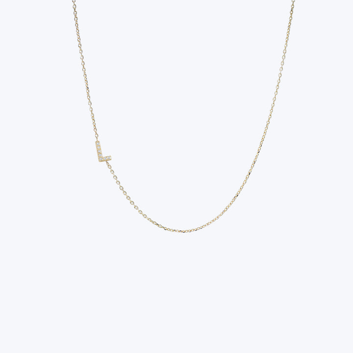 Love Letter Pavé Initial Necklace L