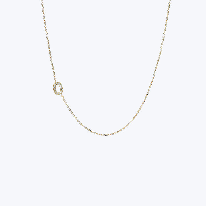 Love Letter Pavé Initial Necklace O