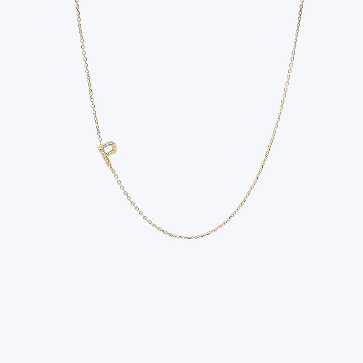 Love Letter Pavé Initial Necklace P