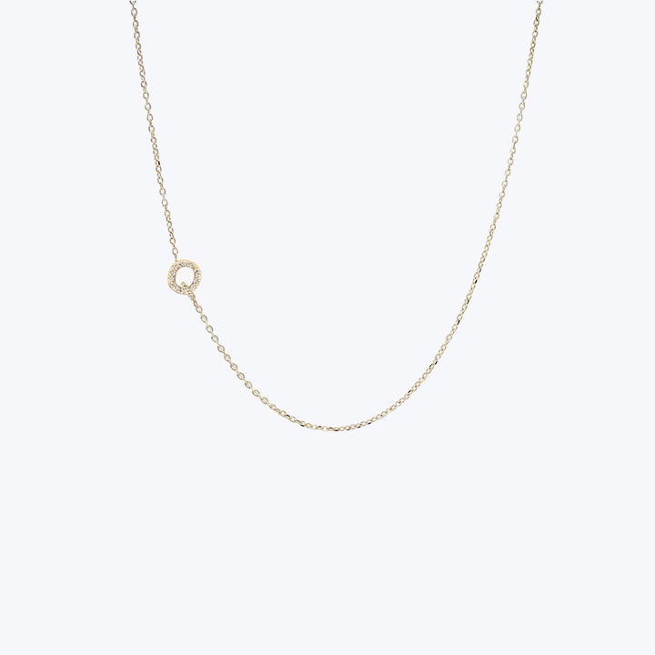 Love Letter Pavé Initial Necklace Q