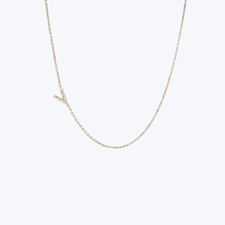Love Letter Pavé Initial Necklace V