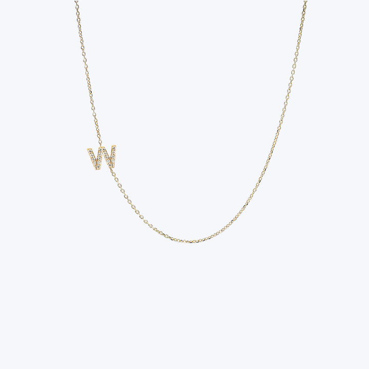 Love Letter Pavé Initial Necklace W