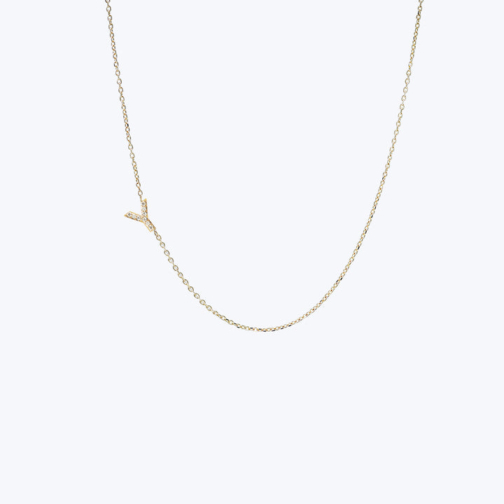 Love Letter Pavé Initial Necklace Y