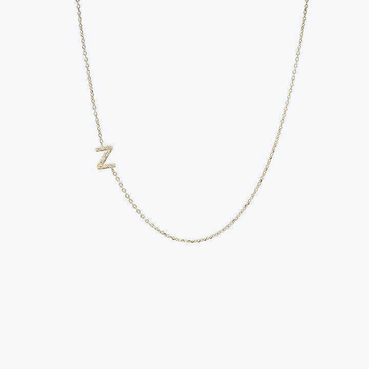 Love Letter Pavé Initial Necklace Z