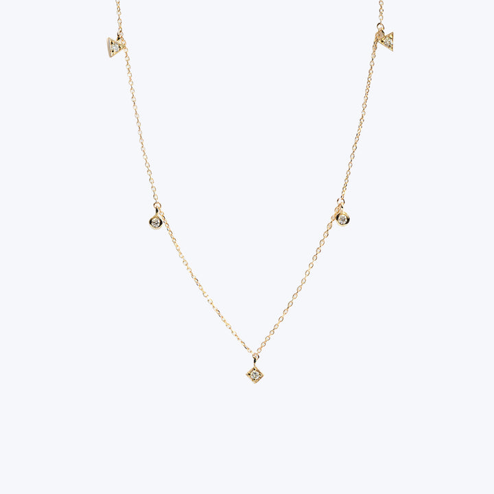 Cleo Erika Floating Geometric Crew Necklace Diamond