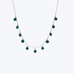 Droplet Briolette Necklace Green Onyx