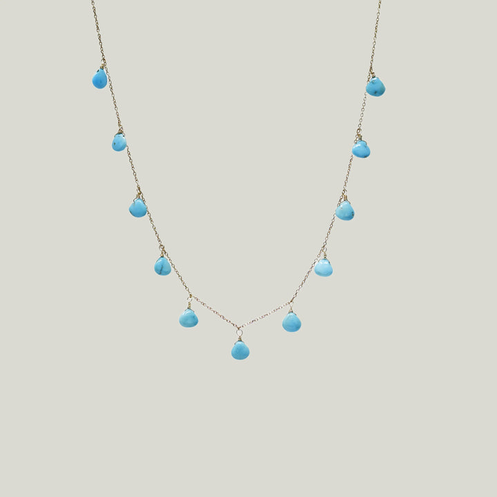 Droplet Briolette Necklace Turquoise