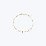 Dew Drop Birthstone Paperclip Bracelet Garnet / 6.75"