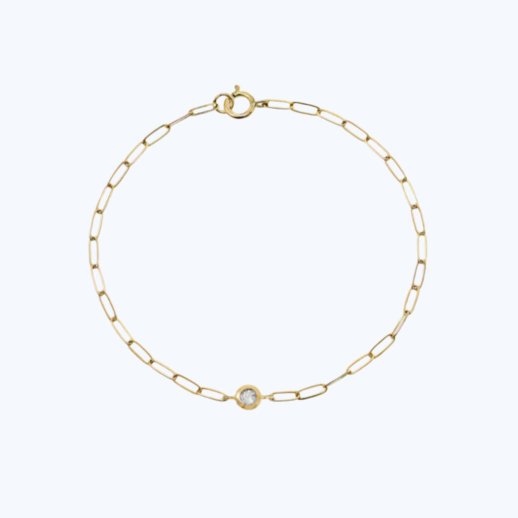 Classique Birthstone Paperclip Bracelet