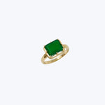 Cleo Daniela Emerald Cut Ring Green Onyx / 9