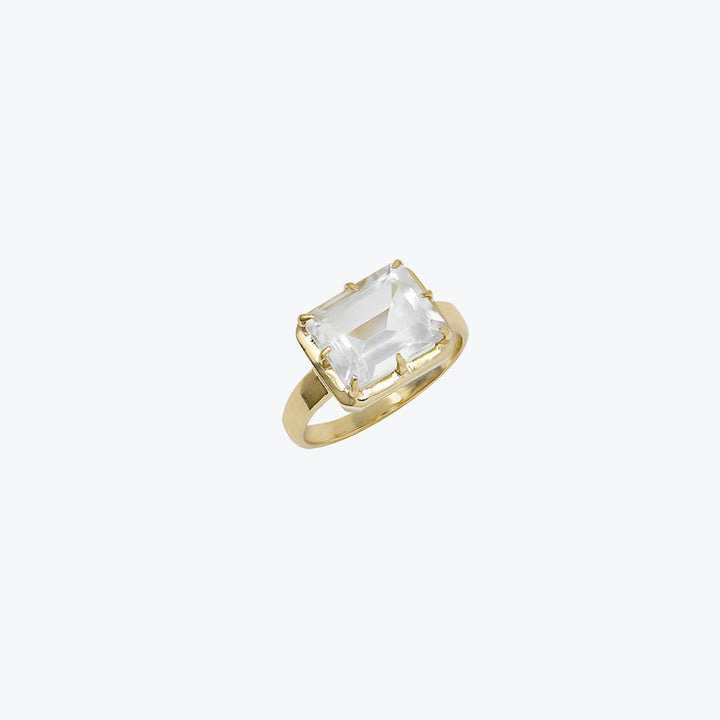 Cleo Daniela Emerald Cut Ring Clear Topaz / 9