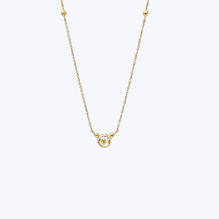 Bonheur Birthstone Necklace Clear Topaz