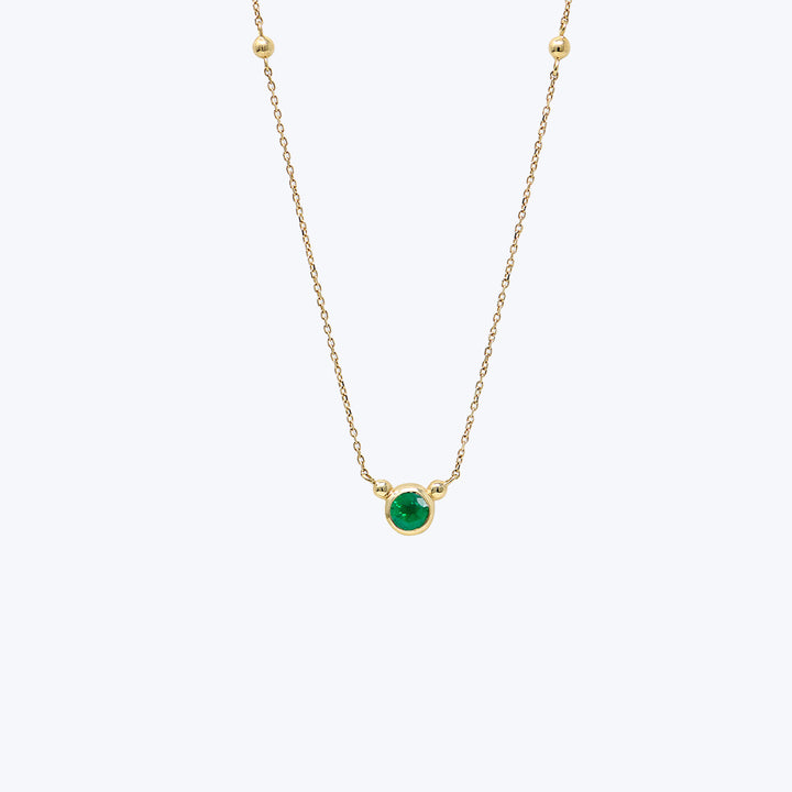 Bonheur Birthstone Necklace Emerald