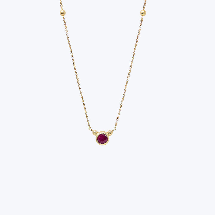 Bonheur Birthstone Necklace Ruby