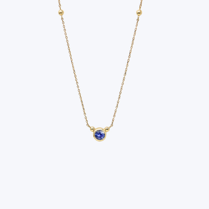 Bonheur Birthstone Necklace Blue Sapphire
