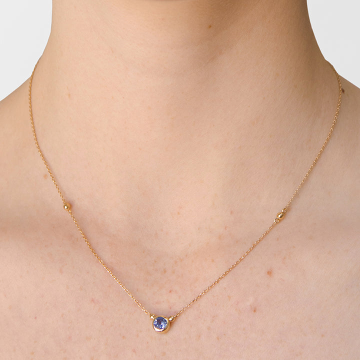 Bonheur Birthstone Necklace Blue Sapphire