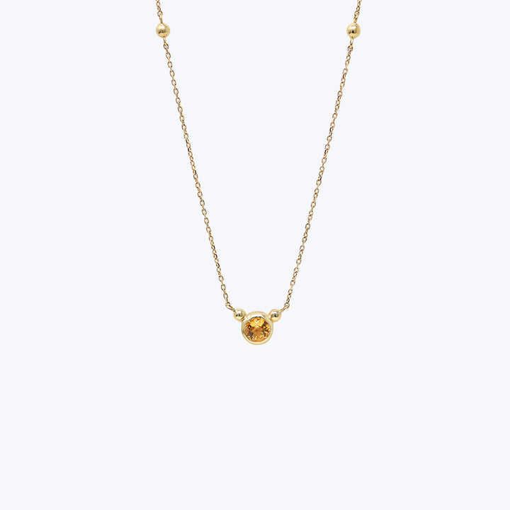 Bonheur Birthstone Necklace Citrine