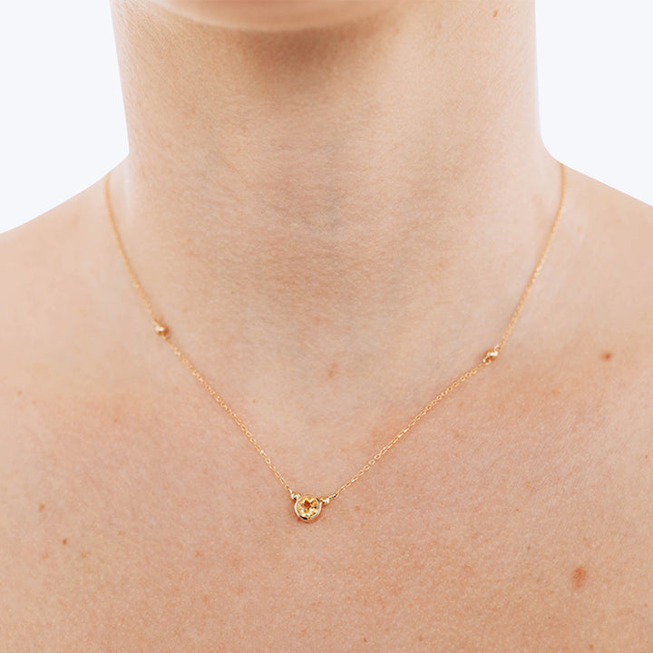 Bonheur Birthstone Necklace Citrine