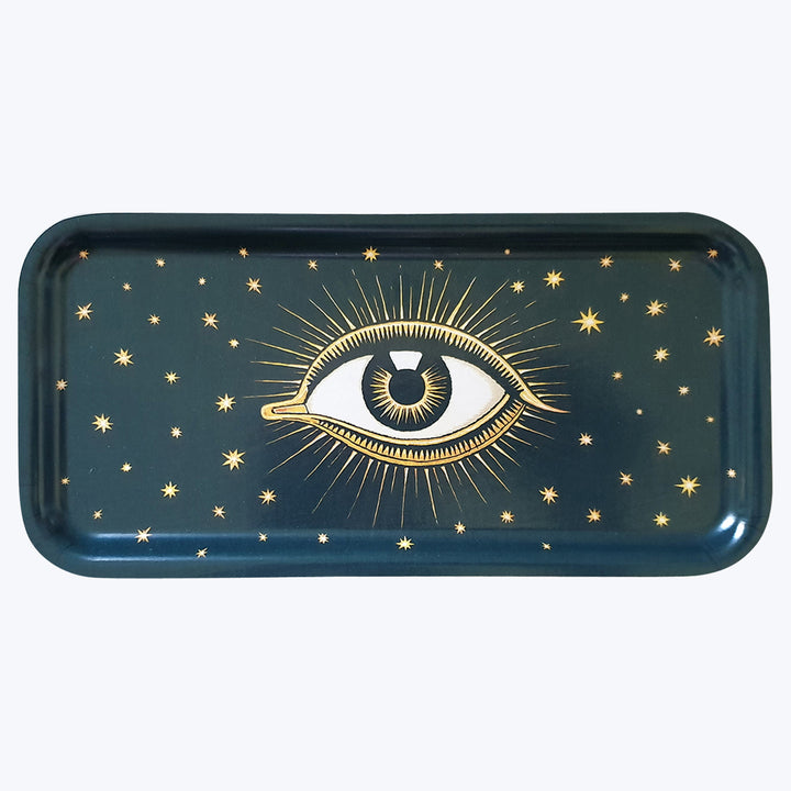 Teal Eye Wooden Tray