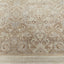 Luxurious ornate rug with symmetrical design in neutral tones.