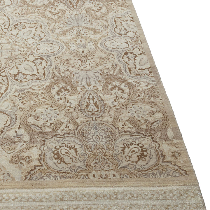 Cream Transitional Silk Rug - 9'11" x 14'3"