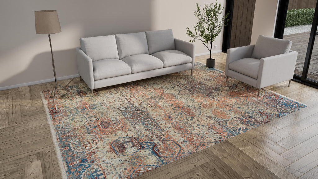 Multicolored Transitional Wool Rug - 9' x 12'1"