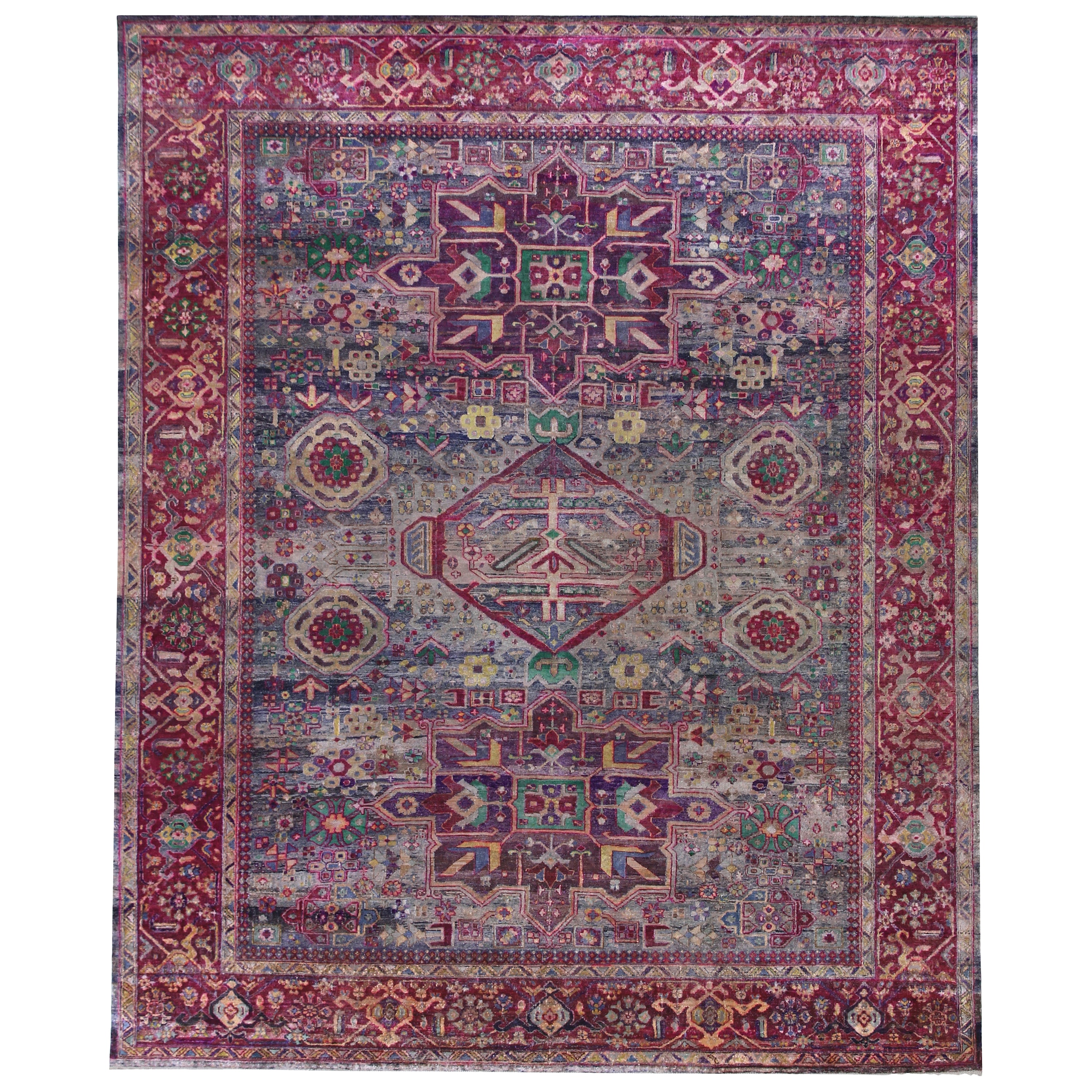 Red Alchemy Transitional Silk Rug - 8'11" x 11'5"