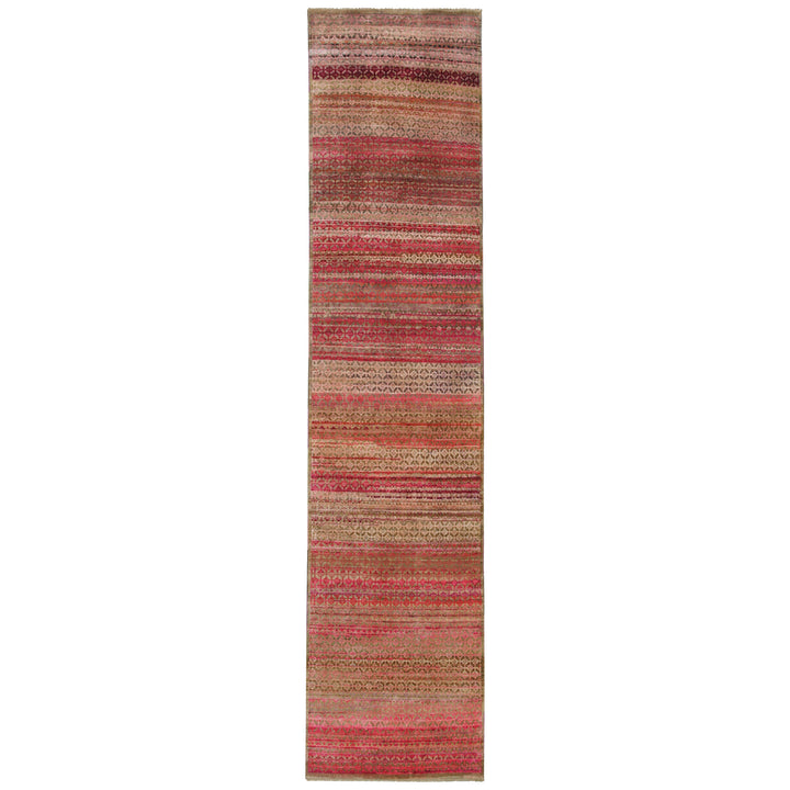 Red Alchemy Transitional Silk & Wool Runner - 3' x 12'6"