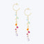 18kt Gold Love is Love Baby Hoop Earring with Chain and Beads