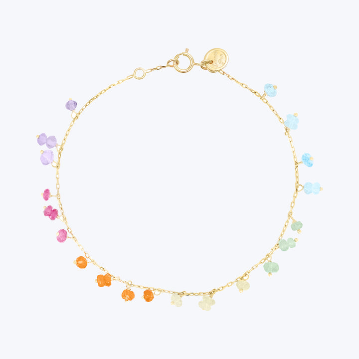 18kt Gold Love is Love Beaded Bracelet - 17cm